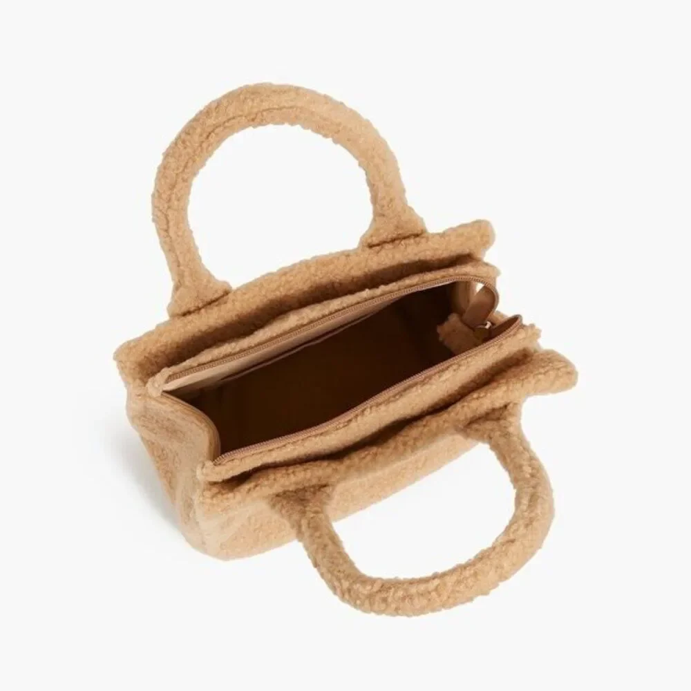 J Crew Women's Sherpa‎ Structured Tote Bag Party Tan $99